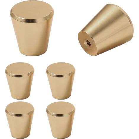 Gold drawer knobs, modern round furniture handles, gold metal cabinet knobs, small door knobs, 20x23mm