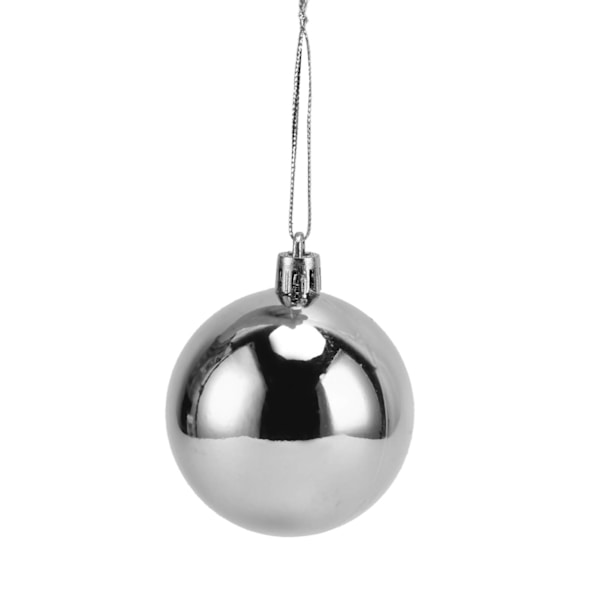 100 st julgranskulor krossäkra hängande kulor för julgransfestdekoration silver