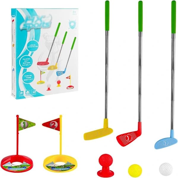 Golfkøller for barn - Golfsett for småbarn, innendørs golfsett, gaver til gutter og jenter 3+ år