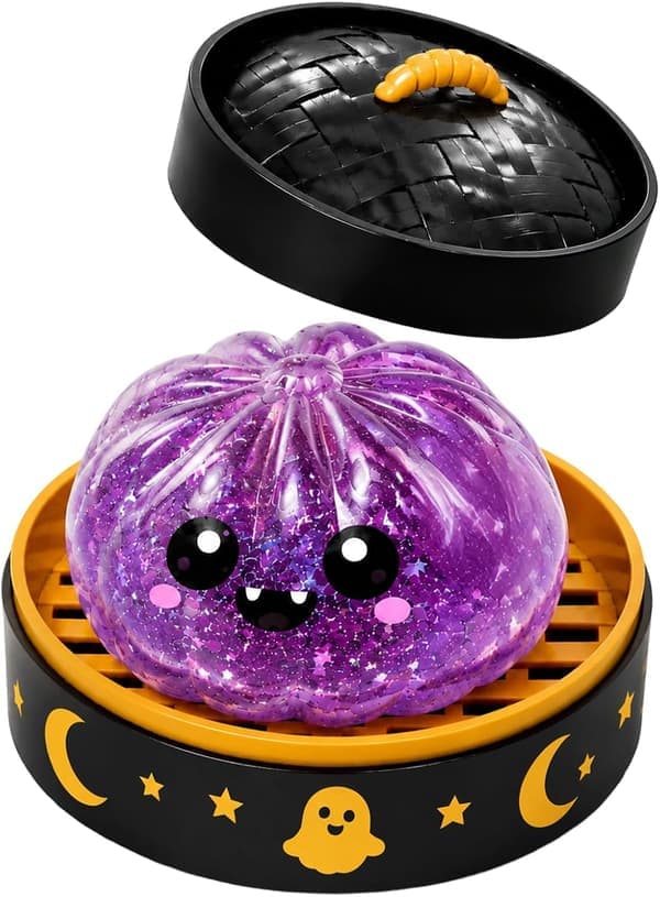 Halloween Spooky Ghost Dumpling, Dumplings Squish med Steamer Stressbolde Stressaflastning Fidget Sensorisk til helligdage og fødselsdagsgaver
