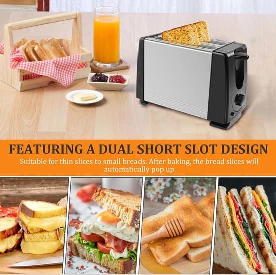Toasters - 2-Slice Toaster - 6 Browning Settings - Extra Wide Slots - For Bagels and Croissants