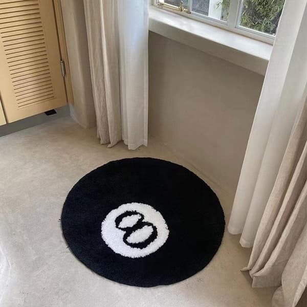 Sort tæppe, poolbolds tæppe, 8-bold blødt
