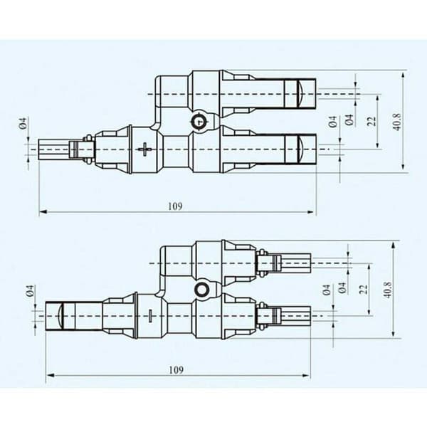 MC4 Branch Connectors for Solar Panels - T/Y-connector for Cable Distribution
