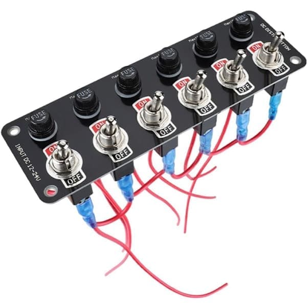 Bil Multi Panel Switch 12/24V Universal Ström Kontrollpanel Switch