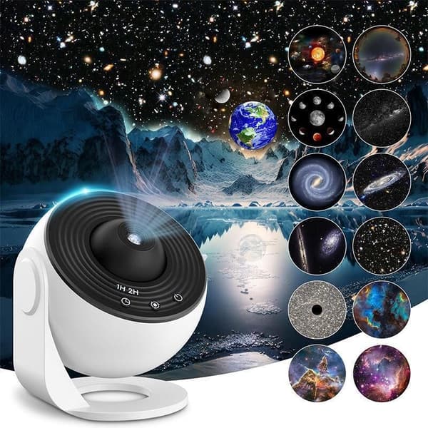 13-in-1 Ceiling Star Projector, 360° Rotating Planetarium Projector, Night Light, Starry Sky Projector with Solar System, Moon and Nebula Projection