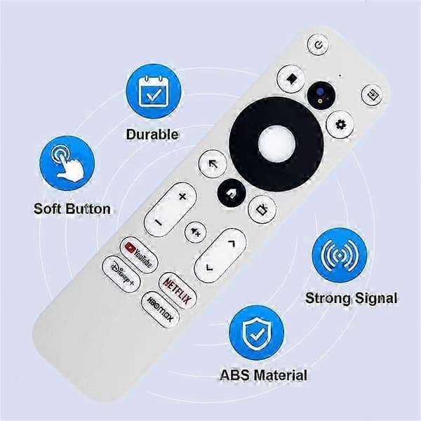 En röstaktiverad ersättningsfjärrkontroll för MECOOL/ONN KM2, som stöder KM2, Netflix, YouTube och 4K, och är certifierad av Android T Voice.