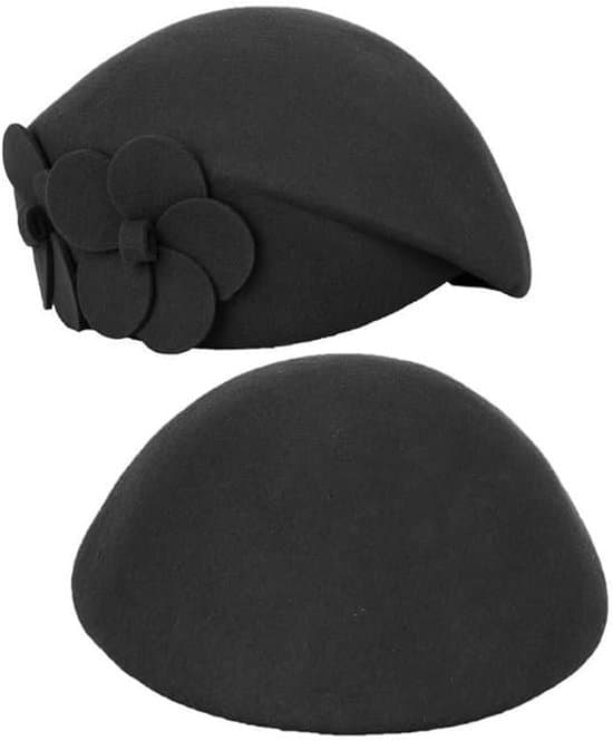 Beret - Dameberet - Ullblanding beret - Ensfarget - Elastisk - Høstberet - Én størrelse passer alle