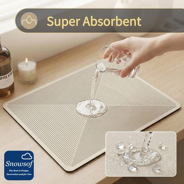 Avløpsmatte for bestikk - absorberende benkeplate egnet for kaffemaskiner og oppvaskstativ (30*40cm)