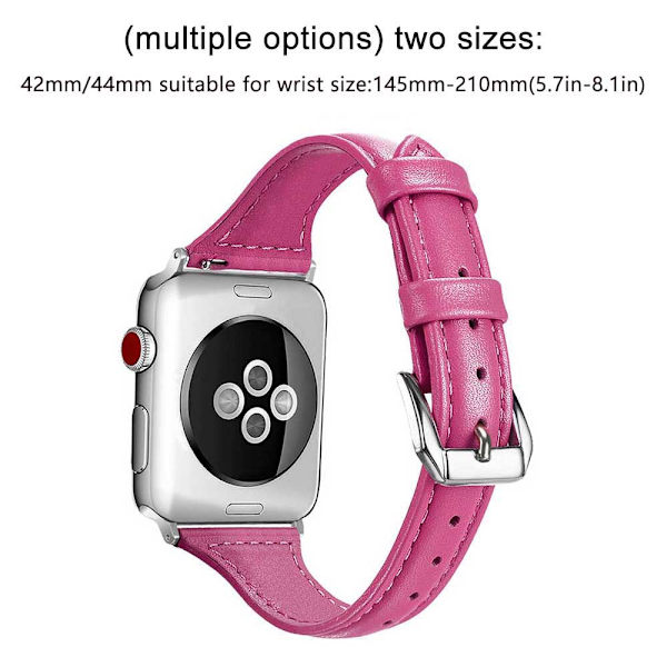 Läderband kompatibelt med Apple Watch, tunt läderarmband för iWatch Series 5/4/3/2/1 38-40mm Svart