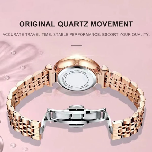 POEDAGAR Lyxklockor för damer Toppmärke i rostfritt stål vattentät kvarts watch för kvinnor Relogio Feminino Girl Present+box Gold Blue Gold Blue