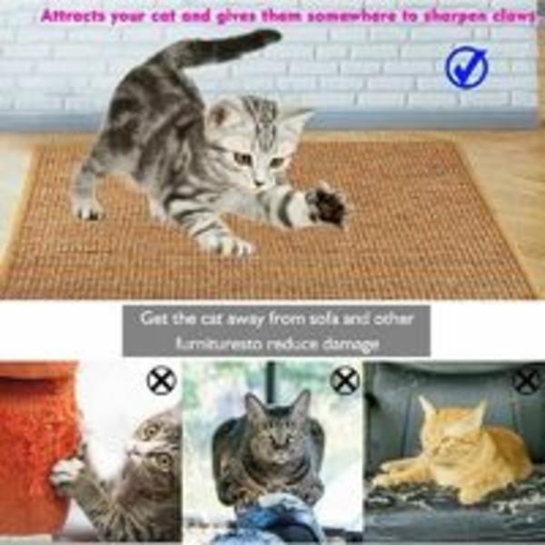Katt Repmatta, Naturlig Sisal Repmatta Repbräda Husdjur Repdyna Halkfri Katt Repleksak Katt Kloklippning Leksak (30 40cm) ZHUOXAUN