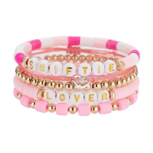 Taylor Swift Eras Tour Set med 5 Random Friendship Trading Bracel A One size A One size