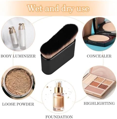 6,8x7 cm selvbrunerbørste blød kropsmakeupbørste bærbar selvbrunerbørste selvbruner ansigtsbørste til krops- og benmakeup (B