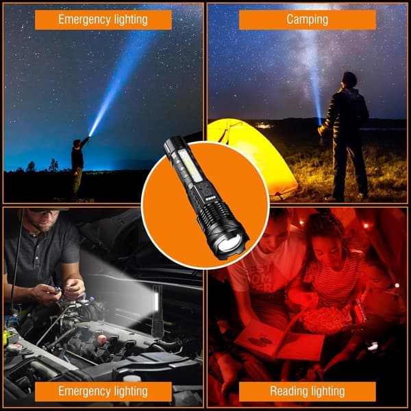 Erittäin tehokas 20000 lumenin LED-taskulamppu [Energiatehokkuusluokka A+++]