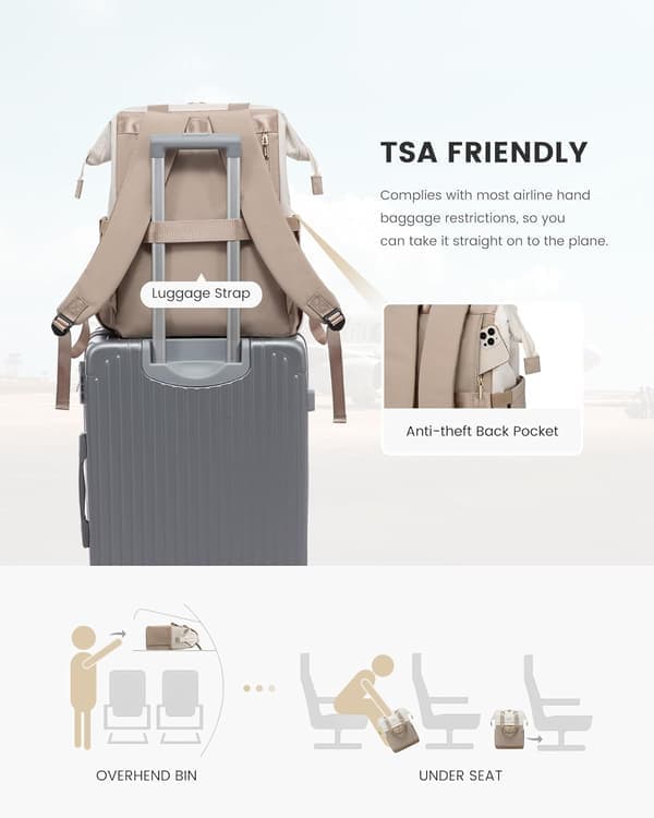 Women's Laptop Backpack, Work Computer Bag, Waterproof Travel Computer Backpack with Storage Pocket, 2-Piece Set.