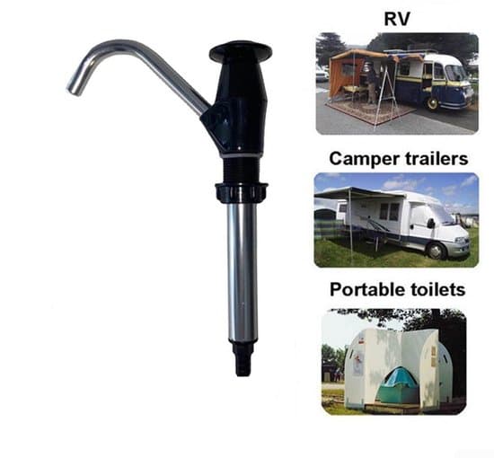 Håndvandpumpe - Håndpumpe til vask - Håndvandpumpe - Til campingvognsvask, autocamper, båd, arbejdsbil - sort