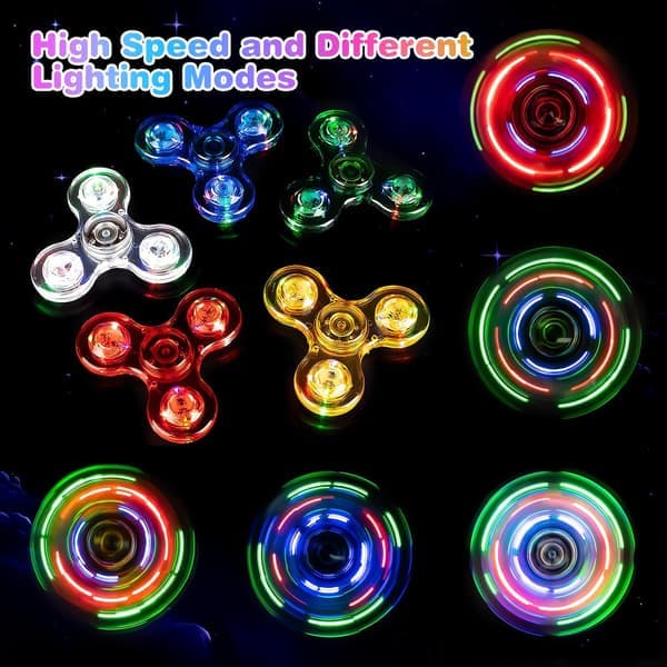 5-pack Twitter Fidget Spinners, Lysande Fidget Spinners för Barn - Självlysande Leksaker, Partygåvor, Presentförpackningsfyllare, Klassrumspriser