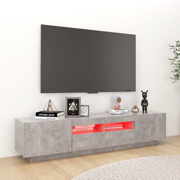 vidaXL TV-bänk med LED-belysning betonggrå 180x35x40 cm grå