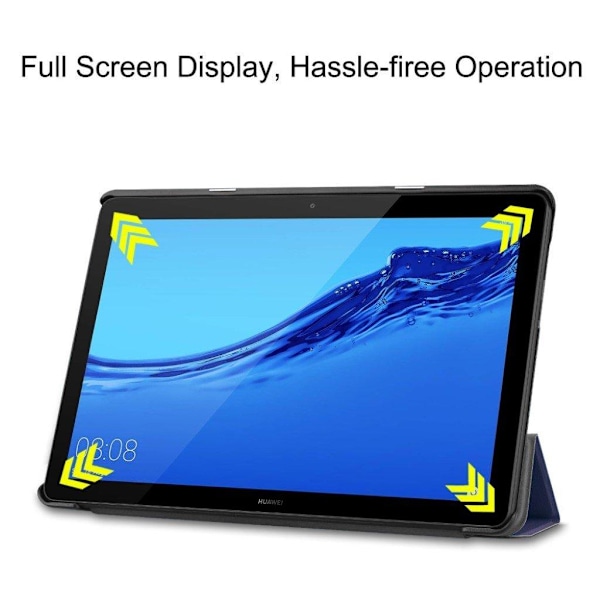 Huawei MediaPad T5 stående skyddsfodral av syntetläder – Mörkblå Blå
