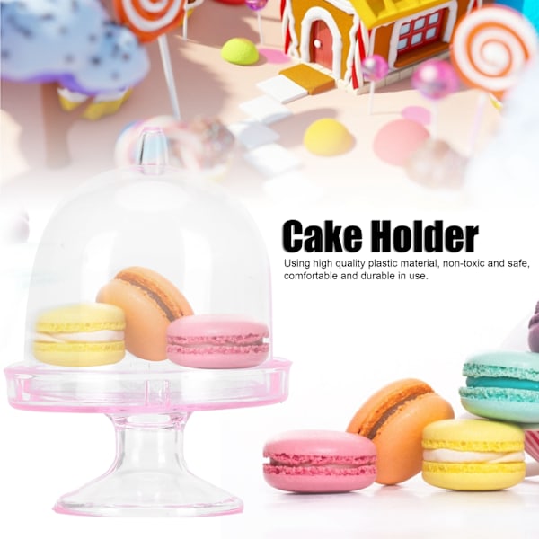 12 Set Mini Candy Box Cake Stand Cupcake Candy Display Plate with Lid Party SuppliesPink