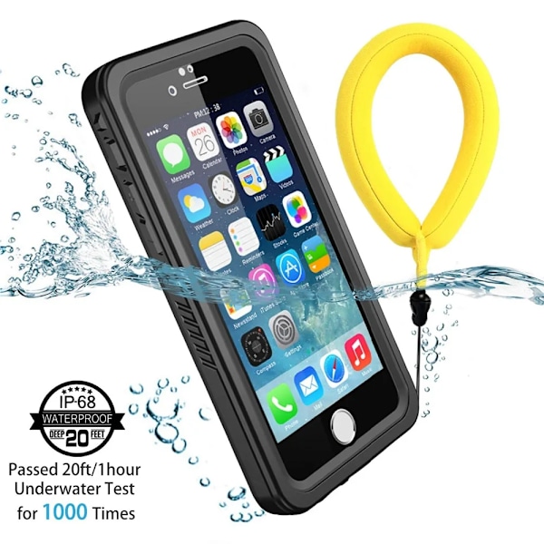 IP68 vattentätt phone case för iPhone 15 14 13 12 11 Pro XS MAX XR 6 6S 7 8 Plus Dykning Rugged Clear Back Cover Skärmskydd No Strap for iPhone 13 No Strap for iPhone 13 Mini