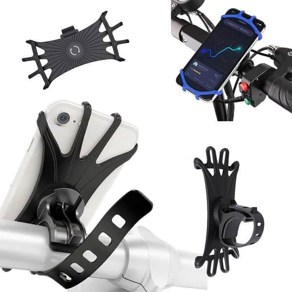 Universal mobilholder til cykelstyr, sort black