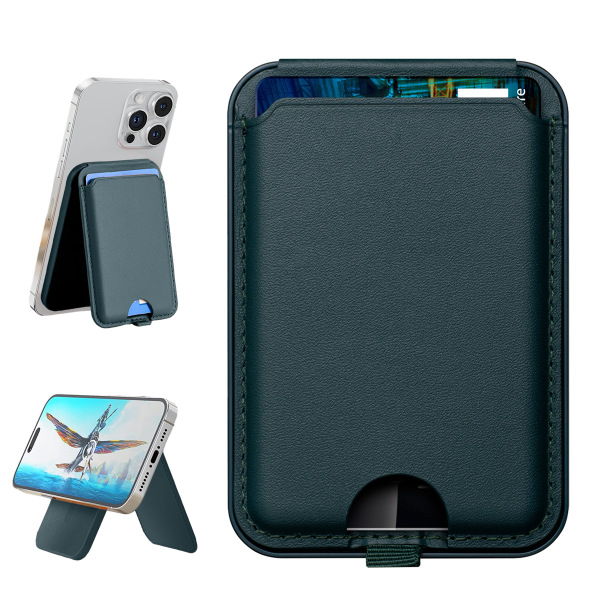 Magnetisk korthållarplånbok för iPhone - Magnetplånbok i läder kompatibel med MagSafe plånboksställ för baksidan av Apple Phone 15/14/13-serien