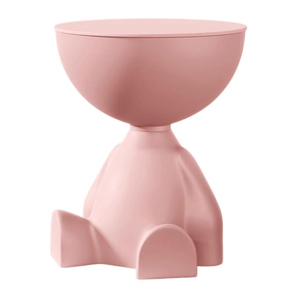 Compact Sofa Edge Drink Table, Decorative Accent Table for Living Room, Bathroom, Office, Patio Pink