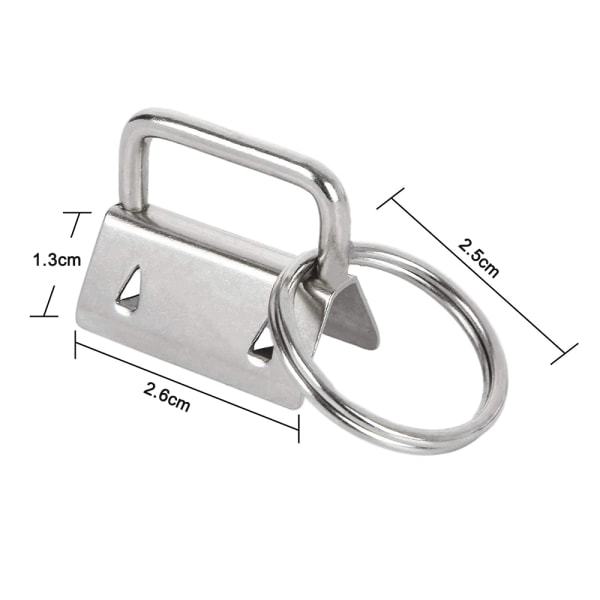 40-pack nyckelring hårdvara med nyckelring, nyckelring handledsrem handled bomullssvansklämma band, 26mm