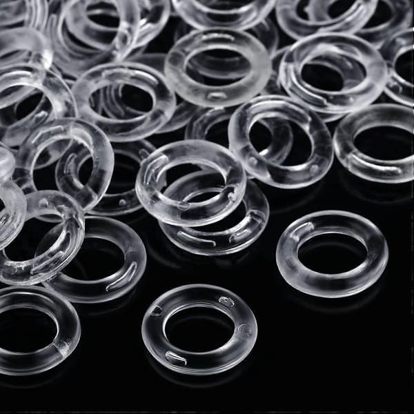 100 Pieces Clear Roman Blind Rings, 14mm Outer Diameter, 7.5mm Inner Diameter, Transparent Plastic Rings
