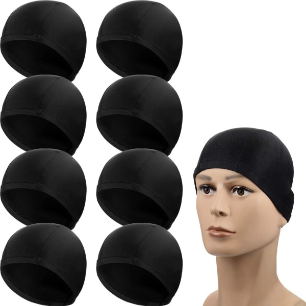 8-pack elastiska badmössor för både kvinnor & män & barn Tyg slitstark, icke-vattentät tyg cap Elastisk cap