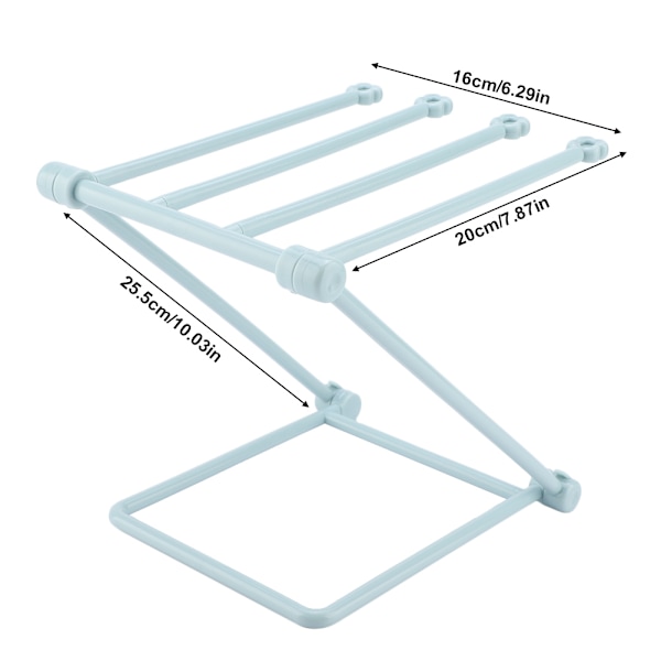Plast tjock stabil hopfällbar handduksställ disktrasa rack organizer hållare kök(blå)