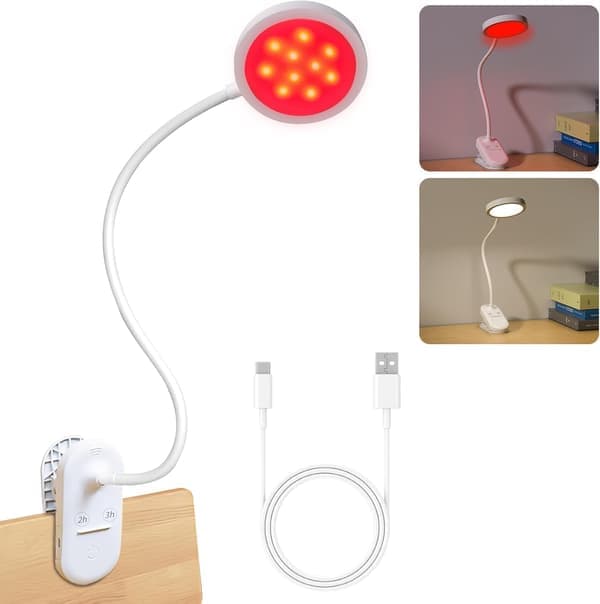 Red Light LED Sleep Aid Lamp 4500K Color Temperature Helps Promote Deep Relaxation.