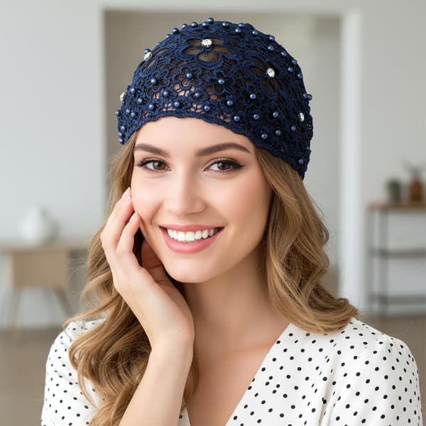 3 stk. Boho-Chic Krystal Perleudsmykkede Brede Hårbånd, Brede Boho Perlehårbånd til Kvinder, Blomsterperlebesat Blonde Elastisk Hårbånd Egnet til Daglig Brug