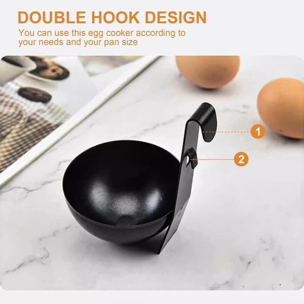 2 eggepocherere i rustfritt stål, hengbare eggekopper for enkel matlaging, eggepanne for å lage bløtkokte egg