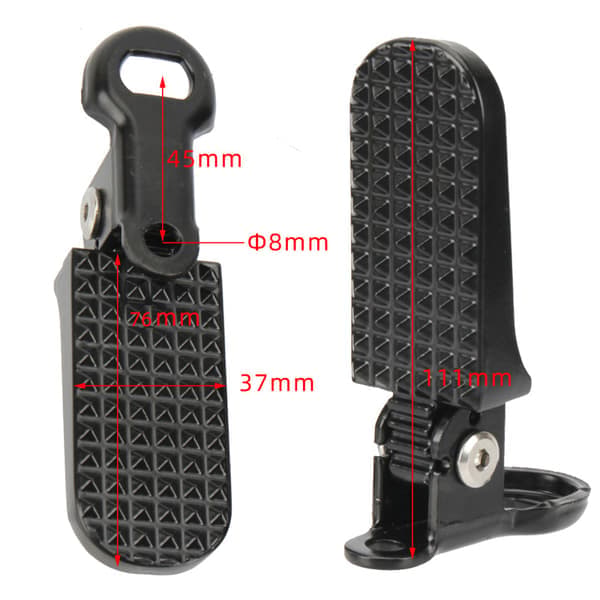 Let at opbevare bagfodstøtte til elcykler, let og foldbar pedal