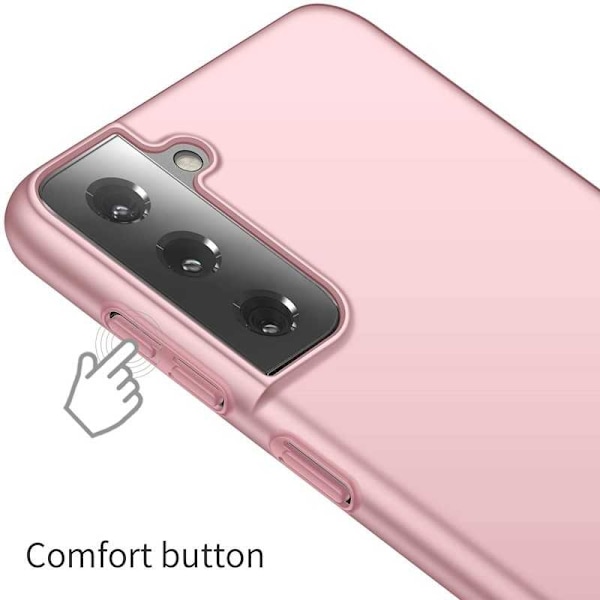 Samsung S21 - Ultratunt Stöttåligt Skal Gummibelagt Roséguld PinkGold