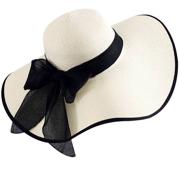 Dam solhatt i halm med bred brätte UPF 50 sommarhatt hopfällbar rulla upp floppy strandhattar för kvinnor