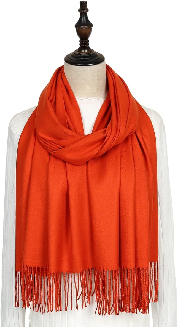 Dame Pashmina Sjaler og Wraps til Bryllupssjaler til Kvinder Vi Burnt Orange