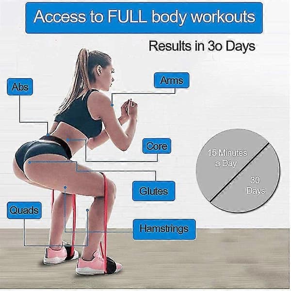 Fitness booty bands trampolin elastisk trækreb squat modstandsbånd justerbart taljebælte benstyrke smidighedstræning