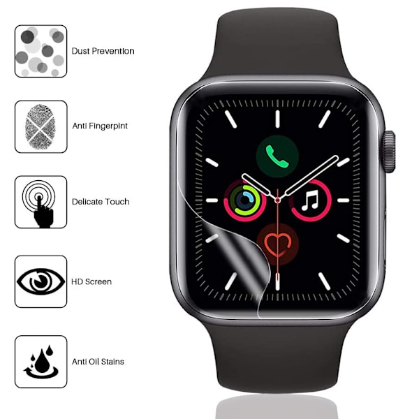 Apple Watch skärmskydd, ersättning TPU skärmskydd anti-scratch bubbelfri hög-touch skärmskydd, 6-pack Series3 38mm