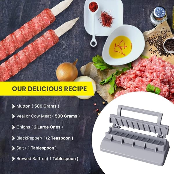 Stor Kebab Maker Press, Grå Plast Kabab, Manuell Kabob Form, Kabob Maker Spyd