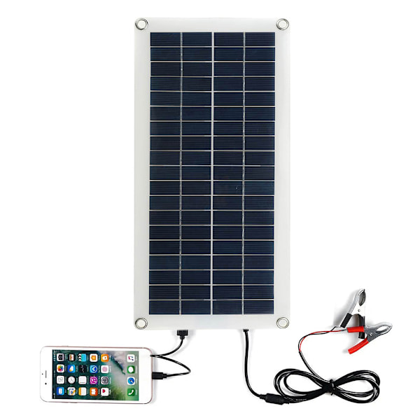 Solpanel Kit 10W 18V Polykristallint kisel dubbla utgång solpanel för telefon sportkameror bil