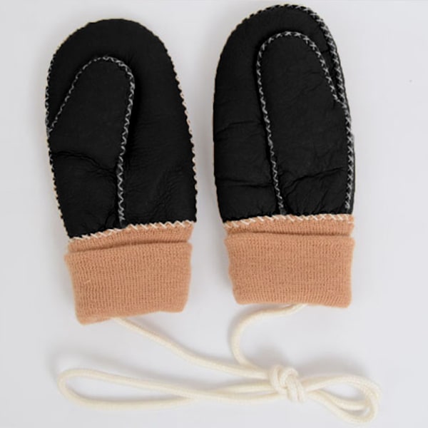 Fleece Vantar för Småbarn med Snöre 1-3 År Fleece Baby Vantar Vinterfoder Spädbarnsvantar Varma Termiska Handskar Röda