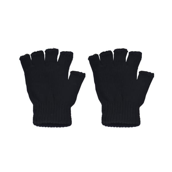 Square mittens, short & fingerless Black