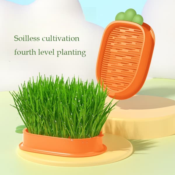 Hollow Cat Grass Planter Cover, Layered Cat Grass Growing Container for Home Indoor