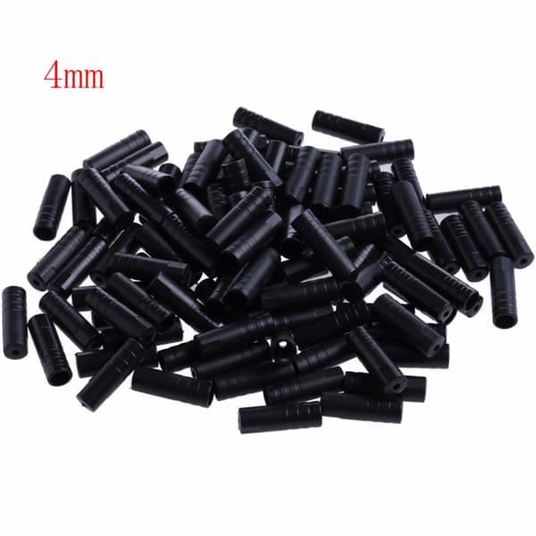 100 stk. bremsekabelendehette svart husendehette 4/5 mm for sykkel 0,03 bremsehette