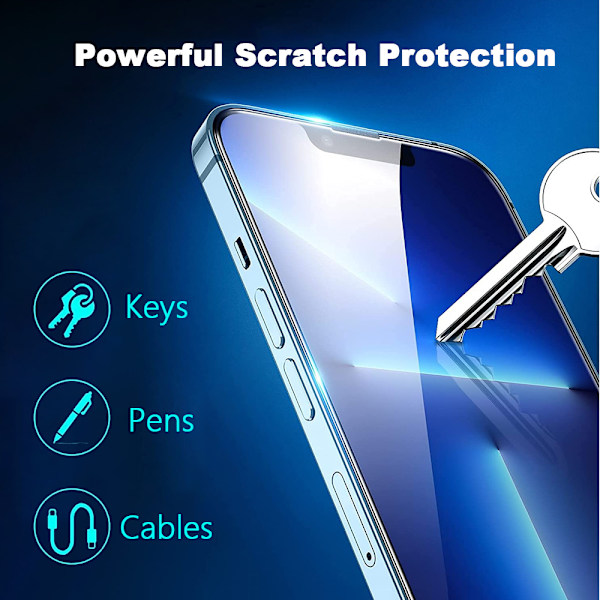 2-pack skärmskydd för iPhone 13, iPhone 13 Pro, iPhone 13 Pro Max - Premium härdat glas 9D-film Anti-Scratch, kanttäckande härdat glas,