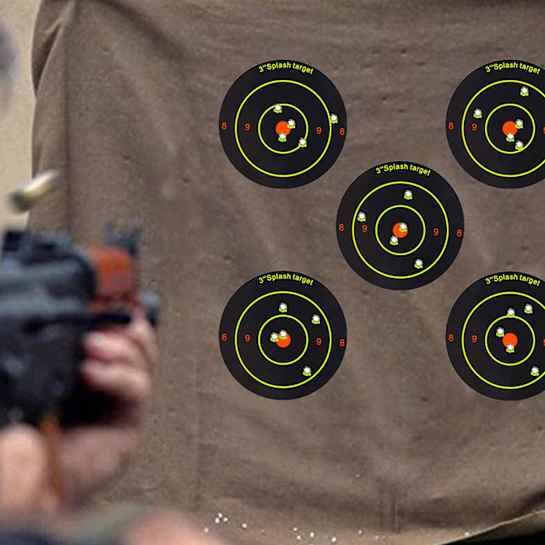 200 st/Rullskjutande måladhesiv skjutmål Splatter Reac black yellowA One-size