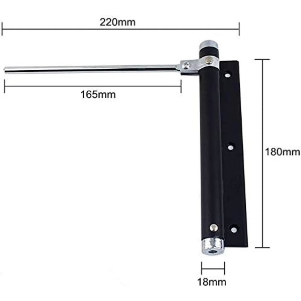 Lätta dörrstängare i aluminiumlegering, lätta, fjäderbelastade, justerbara, automatiskt monterade för bostäder och kommersiellt bruk